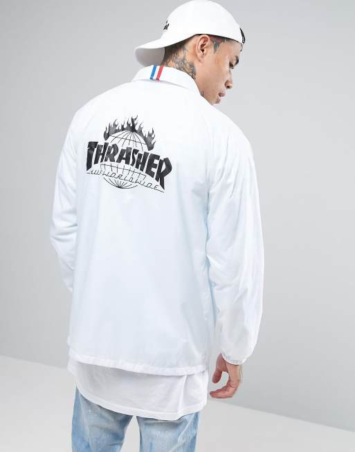 HUF x Thrasher Coach Jacket With Back Print