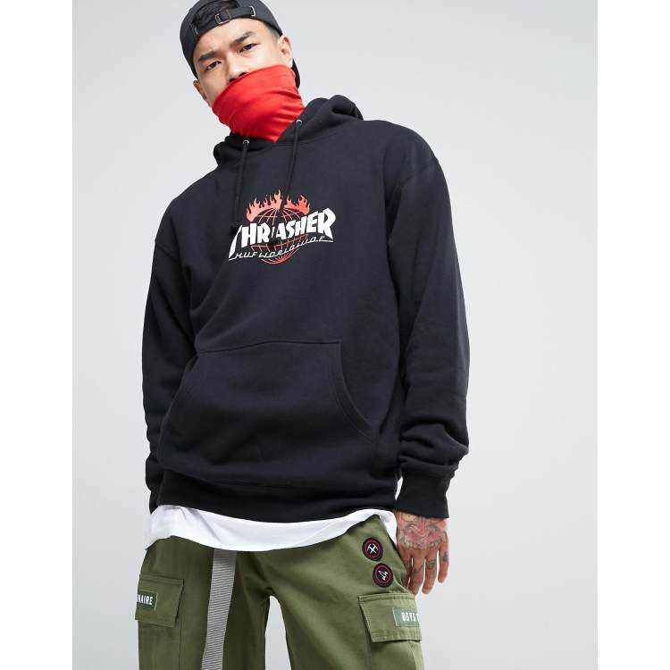 Huf x thrasher tour de stoops all over clearance hoodie