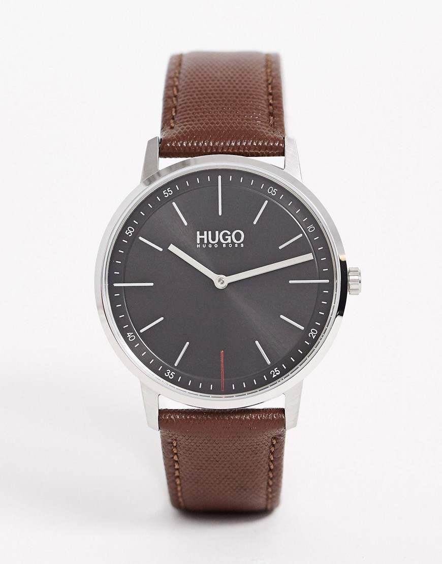 HUGO - 1520014 - Exist - Leren horloge in bruin