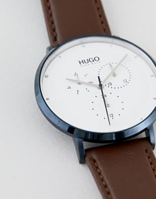 HUGO 1530008 Guide leather watch in 