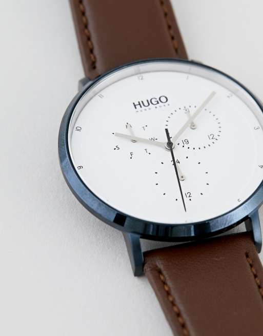 HUGO 1530008 Guide leather watch in brown