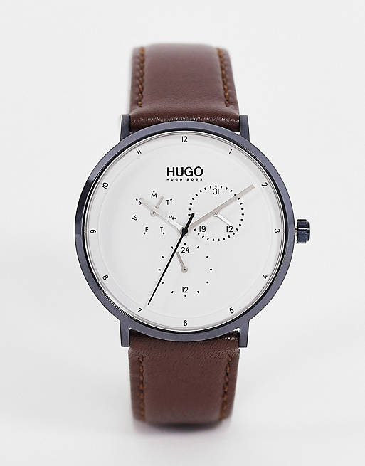 Hugo – 1530008 – Zegarek z jasnobrązowym skórzanym paskiem