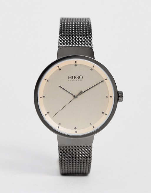 HUGO 1540003 Go mesh watch in gunmetal 38mm