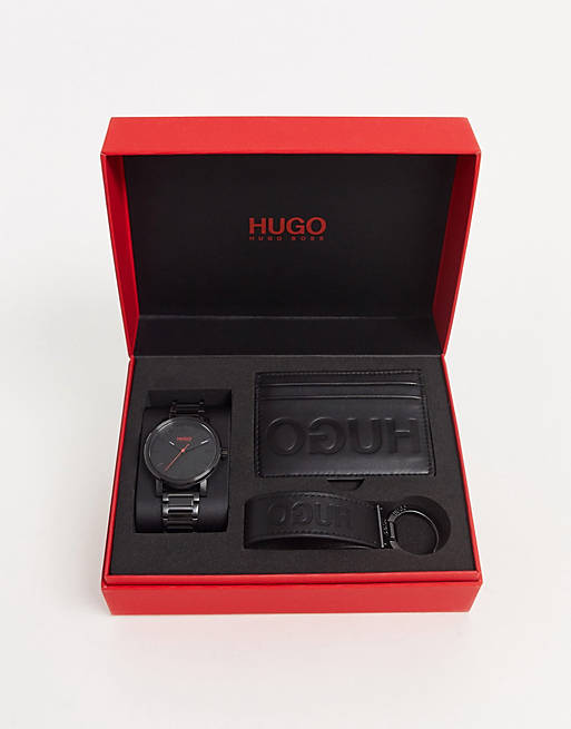 HUGO 1570096 Rase watch and wallet gift set with keychain