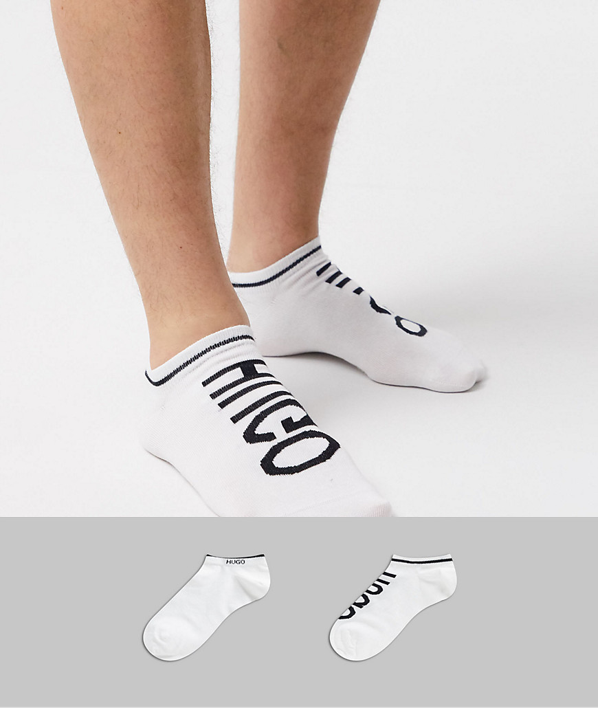 HUGO 2 pack sneakers socks with logo in white