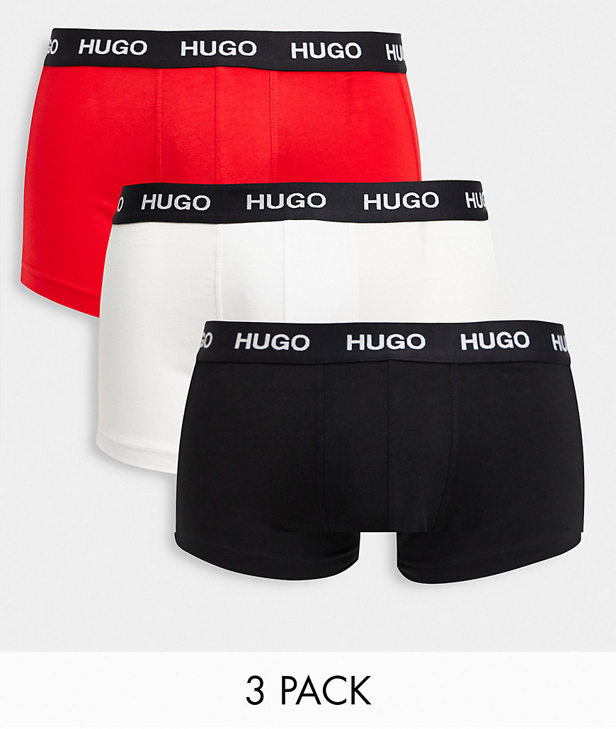 HUGO 3 pack trunks in black/ white/ red-Multi
