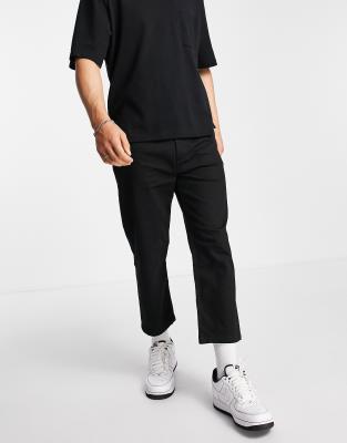 HUGO 338 relaxed crop jeans in black  - ASOS Price Checker