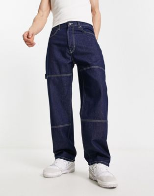 HUGO HUGO 446/1 regular fit jeans in dark blue - ASOS Price Checker