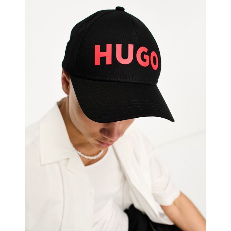 HUGO 582 large logo baseball cap in black
