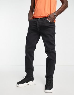 HUGO 634 tapered jeans in black - ASOS Price Checker