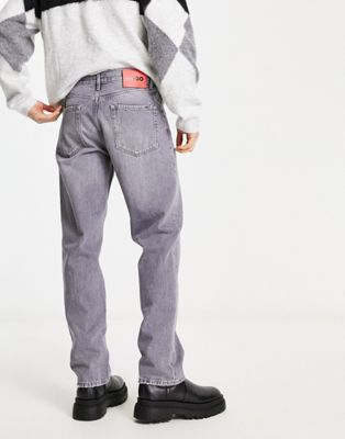 HUGO 640 regular fit jeans in light grey - ASOS Price Checker