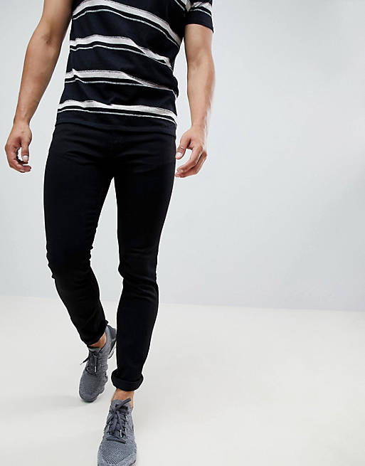 HUGO 734 skinny fit 5 pocket jeans with stretch in black | ASOS