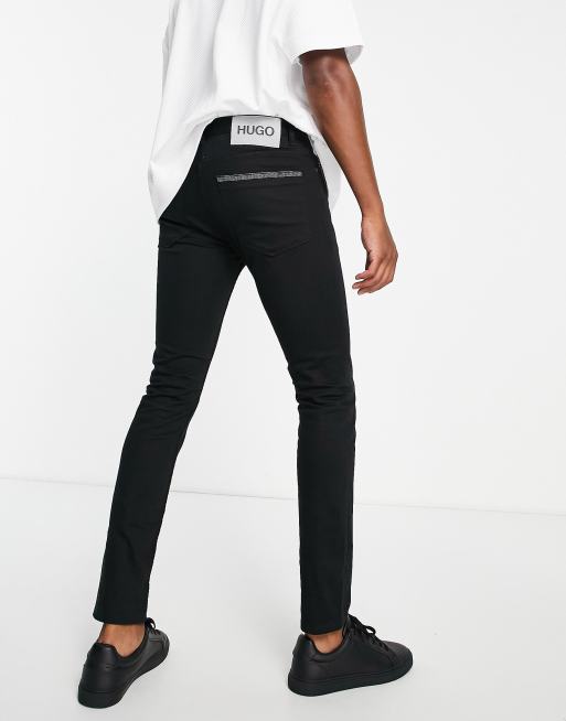 HUGO 734 - Skinny-fit jeans in zwart