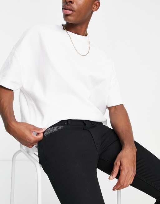 HUGO 734 - Skinny-fit jeans in zwart, 3 van 4