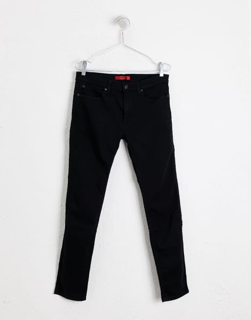 HUGO 734 - Skinny-fit jeans in zwart, 3 van 4