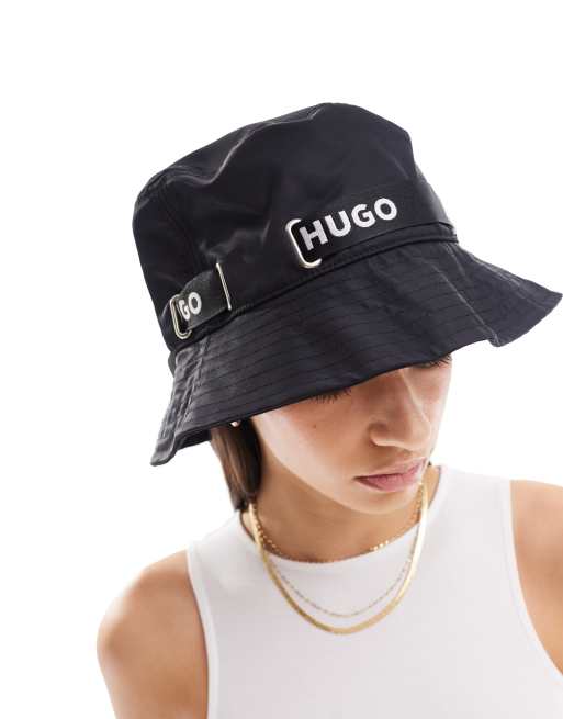 HUGO - Alexy - Bucket hat in zwart