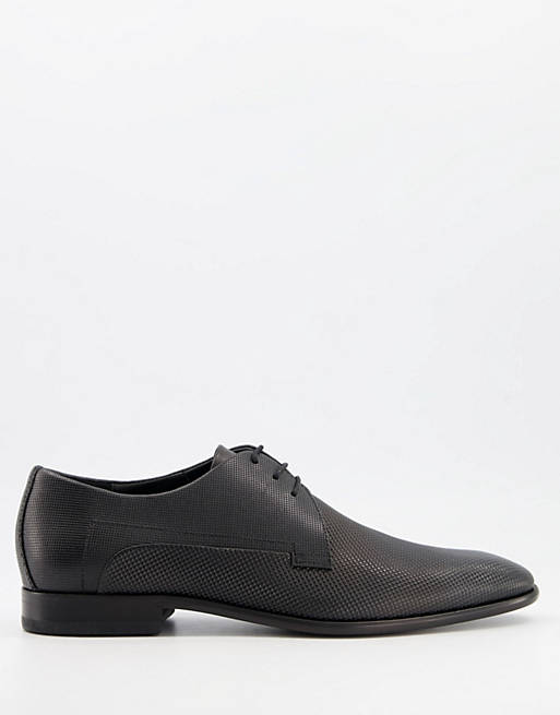 HUGO appeal derby lace up shoes in black textured leather