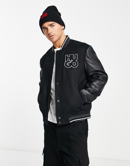 HUGO Babuc2241 Veste teddy style rétro Noir ASOS