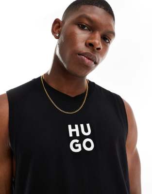 Hugo Red Hugo beach tank top in black
