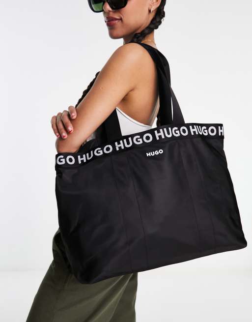 HUGO - Becky - Sort tote-håndtaske med logo