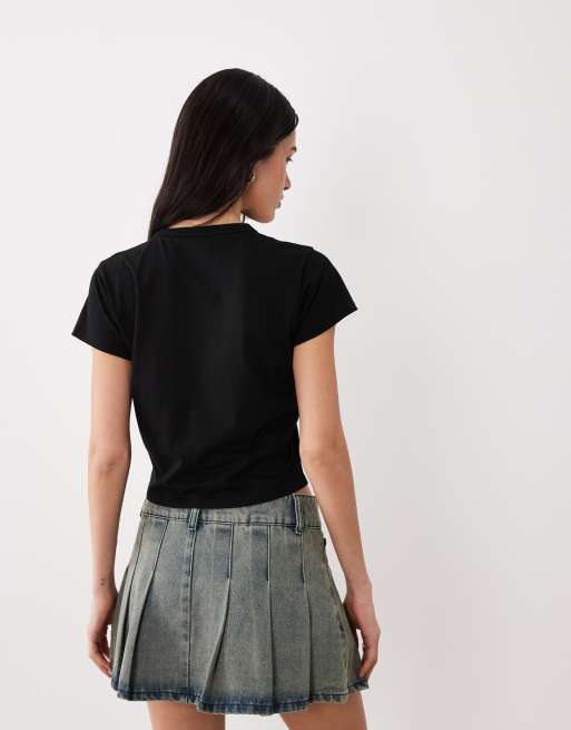 HUGO Black - Dichroma - Baby T-shirt met hartlogo in zwart, 4 van 4