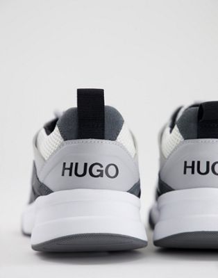 Homme HUGO - Block Runn - Baskets en cuir - Gris
