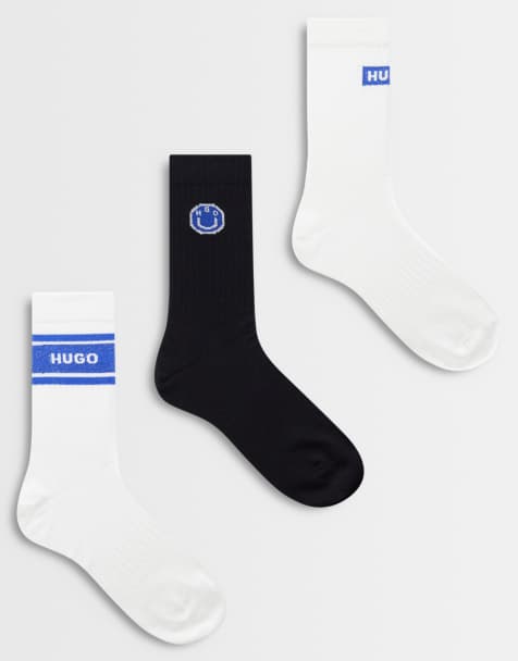 HUGO BLUE 3 pack socks in black and white - view 1