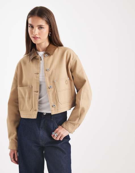HUGO BLUE Andeso twill workwear barn jacket in beige