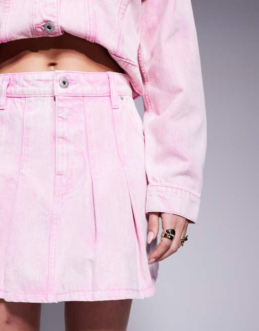 HUGO Blue – Ausgestellter Jeansrock in verwaschenem Rosa, Kombiteil, 2 von 5