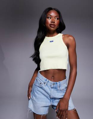 hugo blue baby tank top in yellow