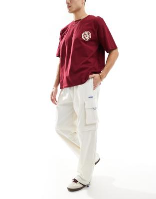 baggy fit cargo pants in off white