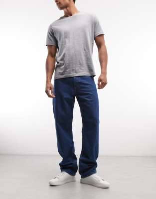 Hugo Blue Baggy Fit Denim Jeans In Blue