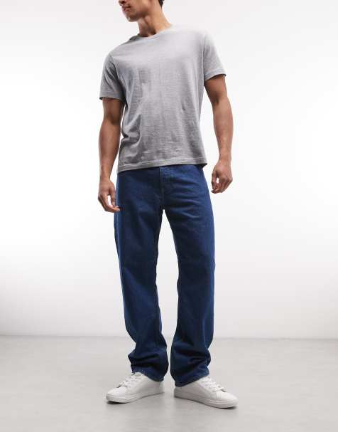 HUGO Blue baggy fit denim jeans in bright blue - view 1