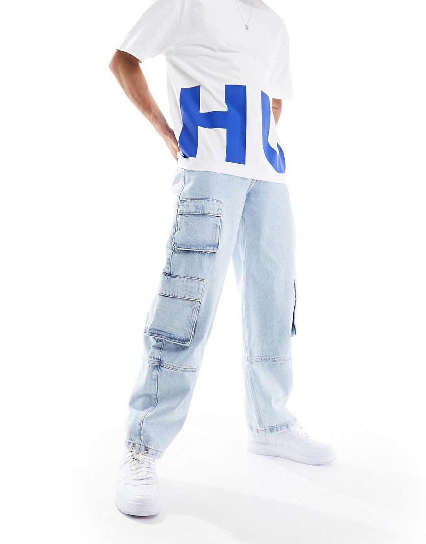 HUGO BLUE balloon jeans in mid wash