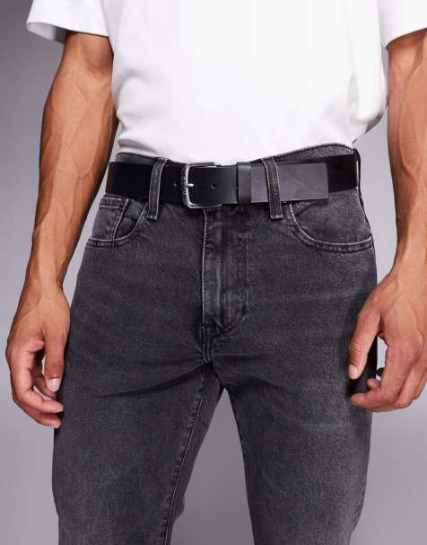 HUGO BLUE Berker leather belt in black - view 1