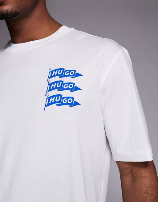 HUGO Blue – Biały T-shirt z logo, 5 z 5