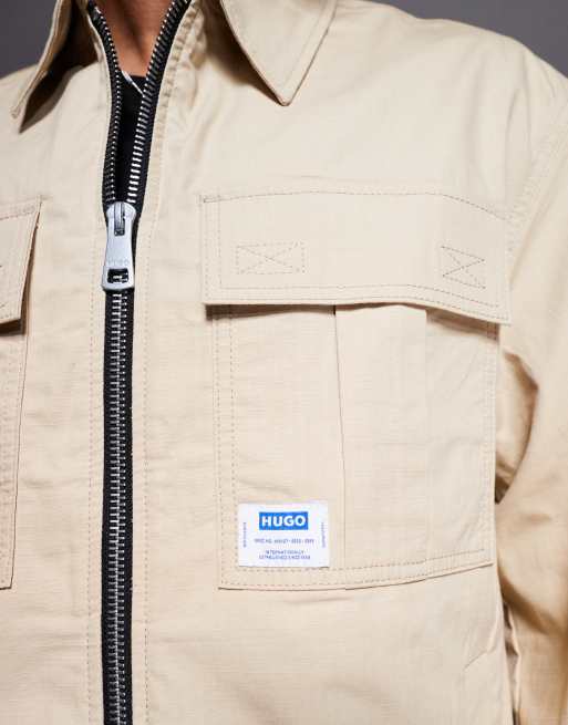 HUGO Blue - Bino - Giacca beige con colletto, 3 di 4