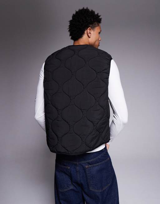 HUGO Blue - Bocolino - Ruimvallende gewatteerde bodywarmer in zwart, 3 van 5