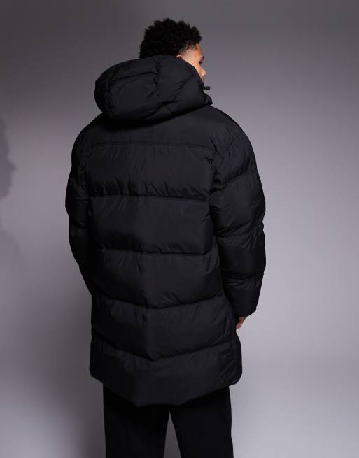 HUGO BLUE Bodi relaxed fit longline chunky puffer in black, 3 of 5