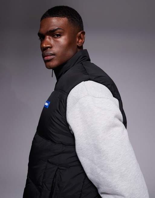 HUGO BLUE Bodolino chest logo padded gilet in black, 4 of 5