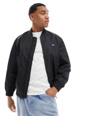 Hugo Blue Bomber Jacket In Black
