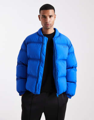Hugo Blue Braden Relaxed Fit Chunky Puffer In Blue