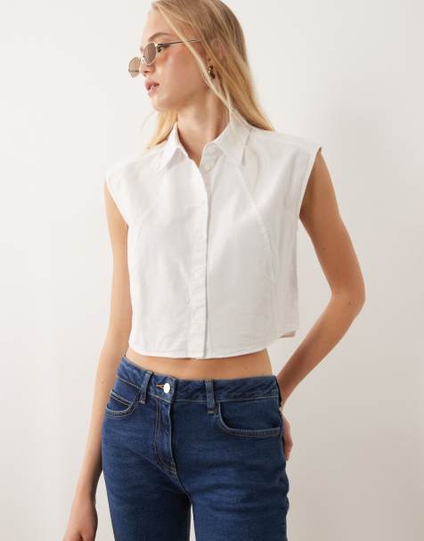 HUGO Blue - Camisa corta blanca sin mangas Estate - view 1