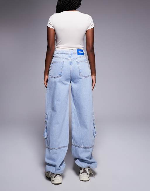 Hugo Blue - Cargo-jeans i lys vask med ballonben, 3 af 5
