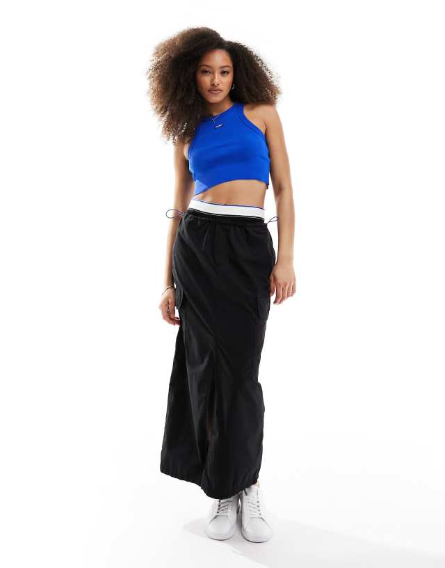 Hugo Blue - cargo maxi skirt in black