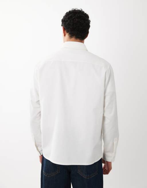 HUGO Blue - Chemise en sergé de coton à étiquette logo - Blanc, 5 de 5