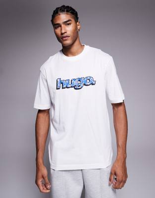 Hugo Blue Hugo Blue chest print logo t-shirt in white