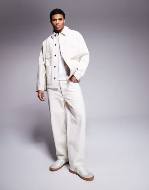 Hugo Blue co-ord straight fit carpenter jean in ecru - view 1