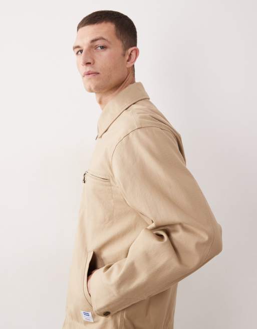 Hugo Blue coach jacket in medium tan, 3 of 5