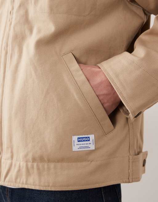 Hugo Blue coach jacket in medium tan, 4 of 5
